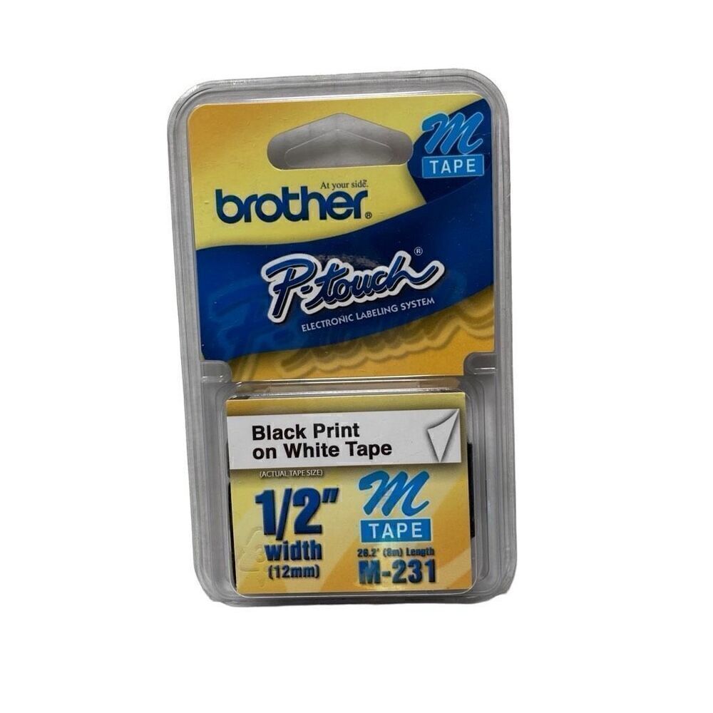 Brother P-Touch‎ Electronic Labeling System M-Tape 1/2  12 MM wide NEW